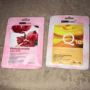 Beauty treats bundle of two facial masks pomegranate and Q10 New